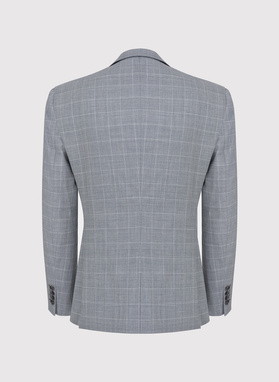 Szary garnitur męski z wełny