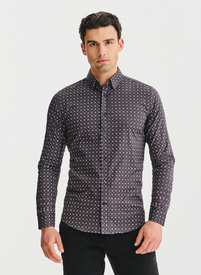 Brązowa koszula mikrowzór