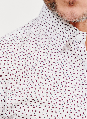 Biała koszula męska w mikrowzór