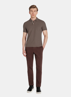 Brązowe spodnie chino z bawełną