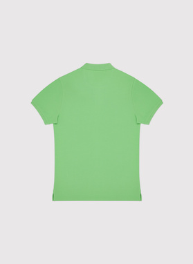 Gładki t-shirt polo w zielonym kolorze