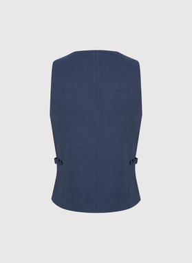 Granatowa dwurzędowa kamizelka męska