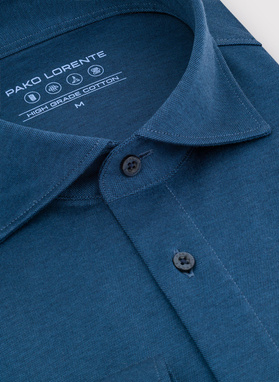 Granatowa dzianinowa koszula męska