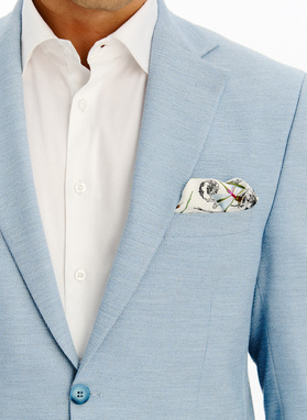 Niebieska marynarka garniturowa