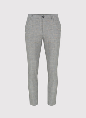 Szare męskie spodnie w kratkę