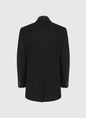 Czarny płaszcz męski z wełną