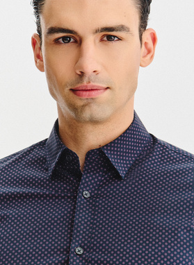 Granatowa koszula w kwiaty