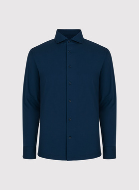 Granatowa koszula z dzianiny