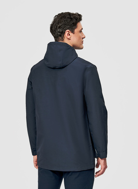 Granatowa kurtka z kapturem