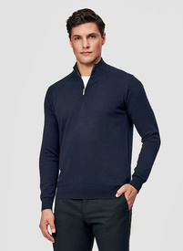 Granatowy sweter męski ze stójką