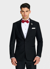 Wełniana jednorzędowa marynarka smokingowa