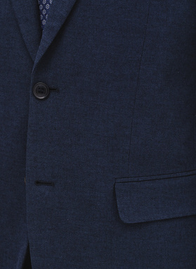 Granatowy garnitur męski z lnem