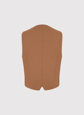 Ruda dwurzędowa kamizelka męska