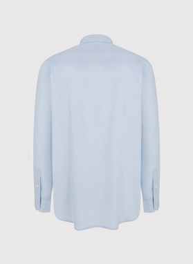 Błękitna koszula z lnu i bawełny