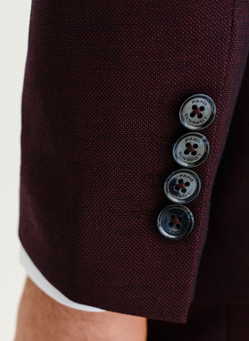 Bordowy garnitur męski