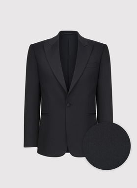 Wełniana jednorzędowa marynarka smokingowa