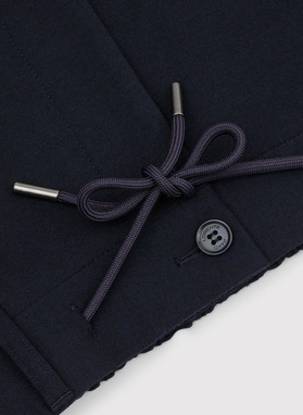 Granatowe spodnie męskie z wełną