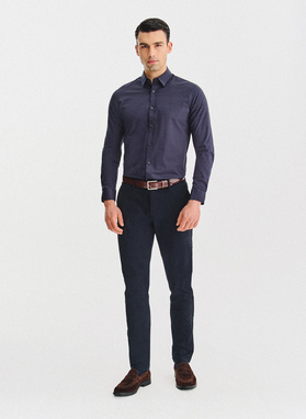 Granatowa koszula w kwiaty