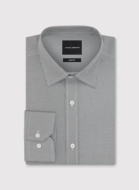 Biała koszula męska mikrowzór