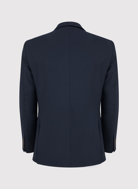 Gładki granatowy garnitur męski