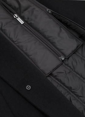 Czarny płaszcz męski z wełną