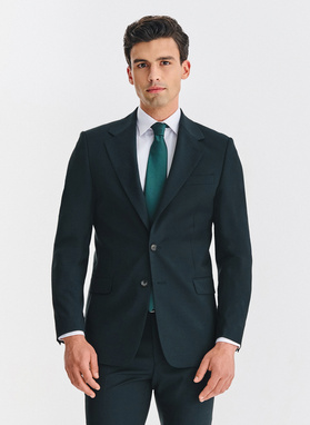 Wełniany zielony garnitur męski