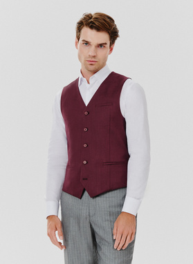 Gładka jednorzędowa kamizelka męska