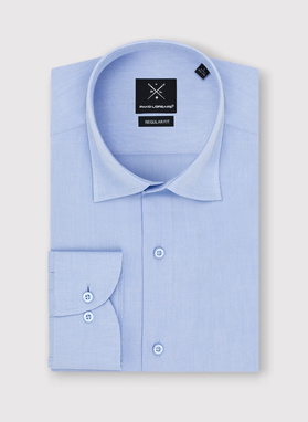 Gładka elegancka błękitna koszula męska