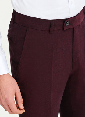 Bordowy garnitur męski