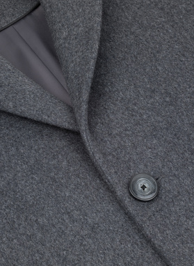 Szary płaszcz z wełną