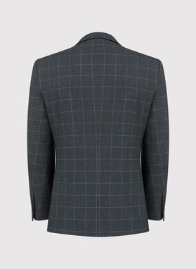 Dwuczęściowy szary dwurzędowy garnitur