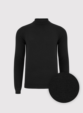 Czarny bawełniany półgolf męski