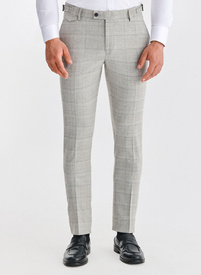 Szare spodnie garniturowe w kartkę