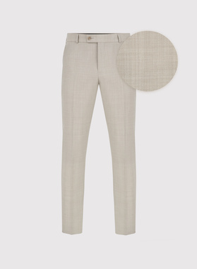 Beżowy wełniany garnitur męski