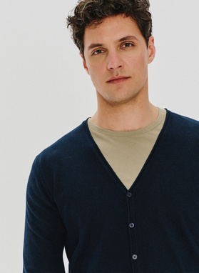 Granatowy kardigan męski