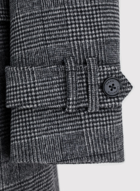 Szary męski płaszcz w kratę