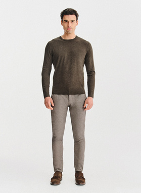 Brązowy sweter męski o-neck