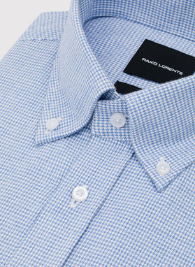 Niebieska koszula w pepitkę