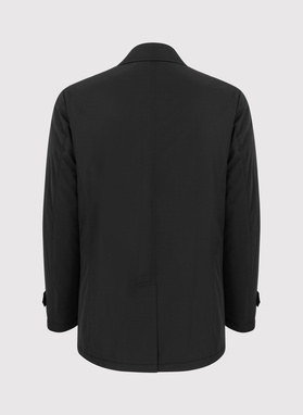 Czarny przejściowy płaszcz męski