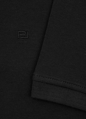 Czarne męskie polo z bawełny