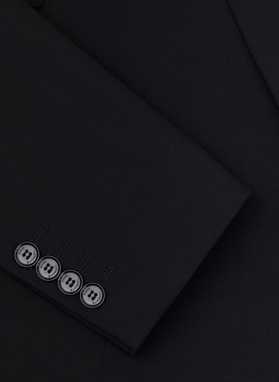 Gładki czarny garnitur męski