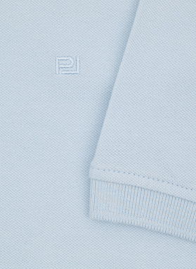 Niebieskie męskie polo z bawełny