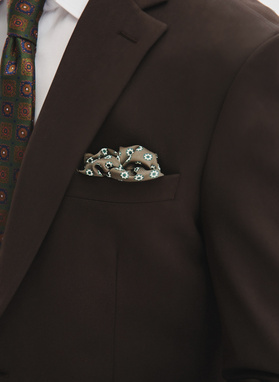 Ciemnobrązowy garnitur męski