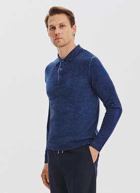 Wełniany sweter polo