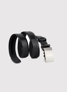 Czarny pasek męski z automatyczną klamrą