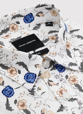 Biała koszula męska kwiaty