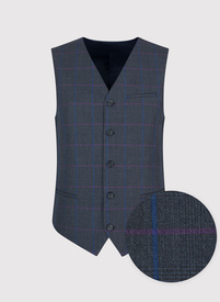 Ciemnoszara kamizelka męska w kratę