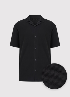 Koszula męska w kolorze czarnym z krótkim rękawem