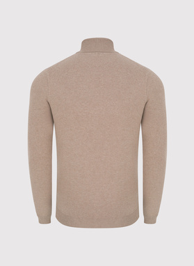 Beżowy gładki golf męski