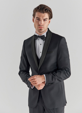 Klasyczny czarny wełniany smoking